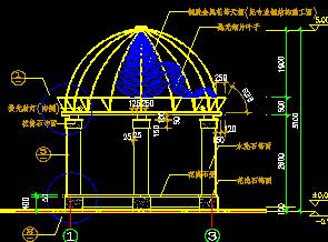 鋼穹頂歐式亭園建施工圖紙免費下載 園林建筑及相關