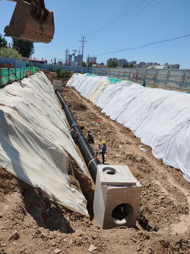 下水管道施工,工程建設,建筑攝影,攝影素材,匯圖網